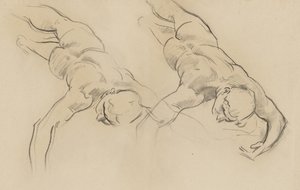 Studie af en af Horerne (tredje figur fra venstre, drejet) til Apollo i sin vogn med Horerne, vægmaleri, trappeopgang, Museum of Fine Arts, Boston af John Singer Sargent