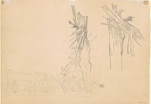 To knuste træer; og Study for "The Road" [verso] af John Singer Sargent