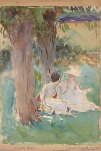 Under piletræerne af John Singer Sargent