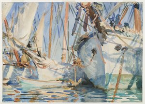 Hvide Skibe, ca. 1908 af John Singer Sargent