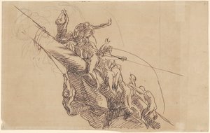 Undersøgelse til "The Defeat of the Floating Batteries at Gibraltar" af John Singleton Copley