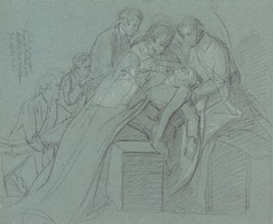 Undersøgelse for den centrale gruppe i "Death of Earl of Chatham" af John Singleton Copley