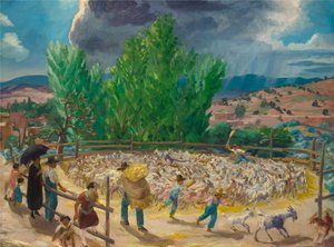 Tærskeplads, Santa Fe af John French Sloan