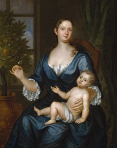 Fru Francis Brinley og hendes søn Francis, 1729. af John Smibert