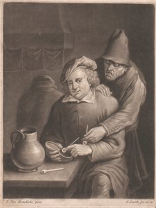 En ryger sidder ved bordet af John Smith