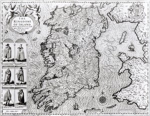 Kongeriget Irland, indgraveret af Jodocus Hondius (1563-1612), 