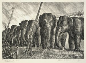 Cirkus Elefanter af John Steuart Curry