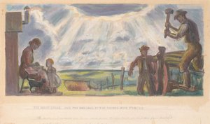 The Homestead and the Building of the Barbed Wire Fences (Vægmaleristudie til indvendig bygning, General Land Office, Washington, D.C.) af John Steuart Curry