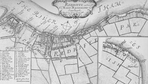 A Plan of Rotherhithe, 1755, 1912. Kunstnere: Ukendt, John Stow. af John Stow