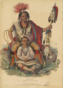 Keokuk, Chief of the Sacs and Foxes, 1838 (håndfarvet litografi på vævet papir)