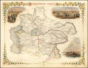 1851-kort over det uafhængige Tartariet af John Tallis af John Tallis