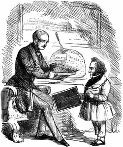 Albert, Prinsgemalen af Dronning Victoria, overrakte Joseph Paxton, designer af Crystal Palace, en skive 