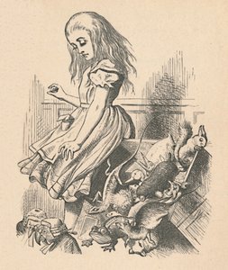 Alice og dyr. Kaos og hoffet, 1889 af John Tenniel