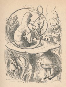 Alice og larven, 1889 af John Tenniel