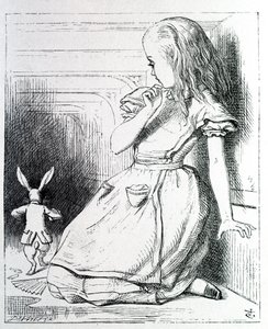 Alice et le kanin - i "Alices eventyr i Eventyrland og gennem skueglasset" af Lewis Carroll, ill. John Tenniel (1820-1914) af John Tenniel