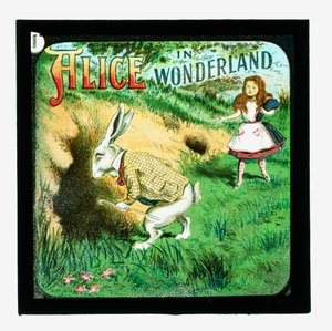 Alice i Eventyrland, farvede lanterneglas af John Tenniel