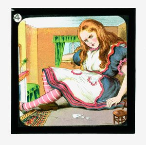 Alice i Eventyrland, farvede lanterneglas af John Tenniel