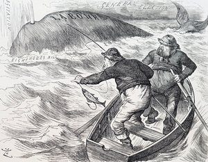 Tegneserie af John Tenniel, en engelsk illustrator, grafisk humorist og politisk tegneserieskaber. 1/1/1891 (gravering) af John Tenniel