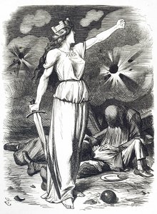 Tegneserie, der kommenterer belejringen af Paris, som fandt sted under den fransk-preussiske krig af John Tenniel