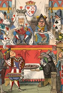 Hjerternes konge og dronning i retten, 1889 af John Tenniel