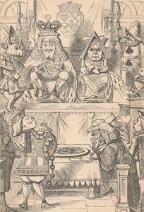 Hjerternes konge og dronning i retten, 1889 af John Tenniel