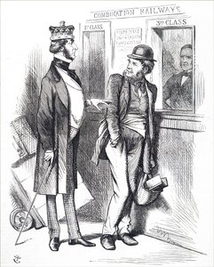De stigende togpriser. af John Tenniel