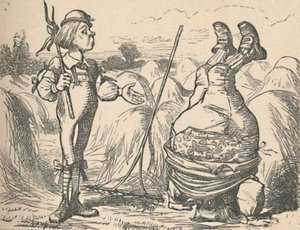 Ungdommen taler med denne far, der står i hånden, 1889 af John Tenniel