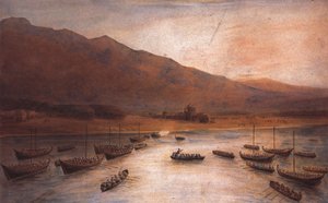 Britiske tropper går i land ved Ras Al Khaimah 1809 af J. Thirtle af John Thirtle