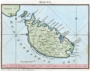 Kort over Malta af John Thomas Serres