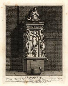 En nysgerrig pumpe i gården til Leathersellers Hall, Bishopsgate Street, London af John Thomas Smith