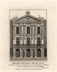 Foran det gamle teater, Drury Lane af John Thomas Smith