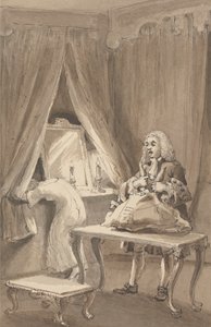 Hogarth, efter at hans kone havde taget en ny natskjorte på, binder hendes ting op for at sende til Sir James Thornhill med et brev, hvori han fortalte ham: 