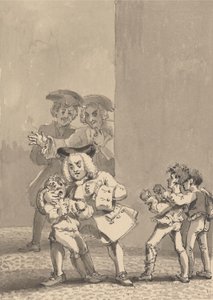 Hogarth, der er blevet fulgt af Barry og en ven, blev fanget i at støtte en dreng til at kæmpe bevidst for at fange hans frygtsomme ansigt af John Thomas Smith