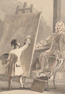 Hogarth maler sit billede af kaptajn Coram til Foundling Hospital af John Thomas Smith
