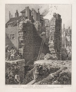 Indvendig udsigt over vagttårnet, der blev opdaget nær Ludgate Hill, 1. maj 1792 af John Thomas Smith