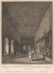 Inde i det malede kammer, som det var i år 1800, før det gamle gobelin blev fjernet af John Thomas Smith