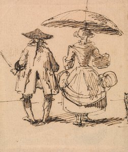 Joseph Nollekens R.A. og fru Nollekens: Kompasserne og kaliberparret side om side af John Thomas Smith