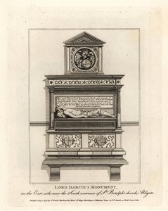 Lord Darcies monument i St. Botolphs kirke, Aldgate af John Thomas Smith