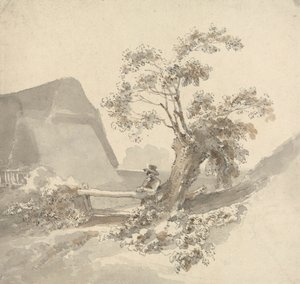 Man Beside a Stile af John Thomas Smith
