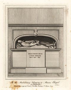 Monument til Richard Fishbourne Mercer, død 1625, i ambulatoriet i Mercers Chapel, Cheapside af John Thomas Smith