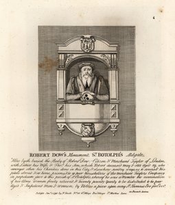 Monument til købmand taylor og filantrop Robert Dow i St. Botolphs, Adgate af John Thomas Smith
