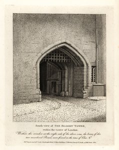 Sydlig udsigt over Bloody Tower i Tower of London af John Thomas Smith