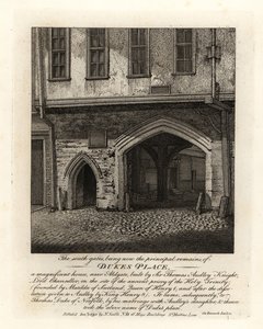 Ruinerne af South Gates of Dukes Place, bygget af Sir Thomas Audley (1488-1544) nær Aldgate af John Thomas Smith