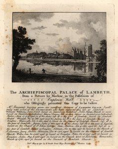 Udsigt over Lambeth Palace, London af John Thomas Smith