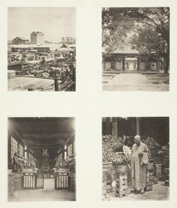 En kantonpantforretning, Honam Temple, Canton, Temple of Five Hundred Gods, Canton..., ca. 1868. af John Thomson