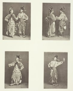 Skuespillere, ældgammelt ægteskabsdragt, skuespillere, ældgammelt ægteskabskostume, ældgamle dragter, ca. 1868. af John Thomson