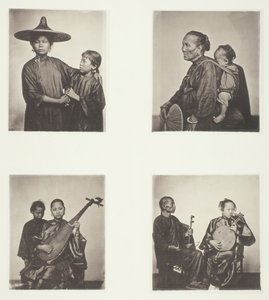 Bådpiger, A Canton Boatwoman og Barn, Musikere, Musikere, ca. 1868. af John Thomson