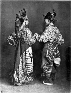 Kina, 2 skuespillere (mænd) ca. 1870 (foto) af John Thomson