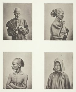 Fire hoveder, typer af arbejderklassen, ca. 1868.