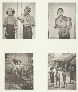 Pepohoan kvinder, måde at bære barn på, udklædning af Baksa kvinder, Lakoli, ca. 1868. af John Thomson